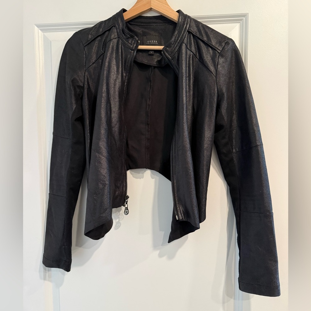 Guess Black Leather Women's Jacket